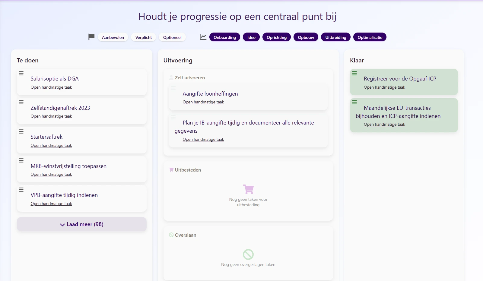 Eigen takenbord